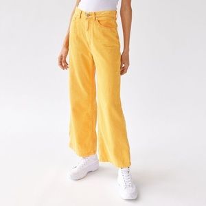 BDG High + Wide High Rise Yellow Corduroy Pants